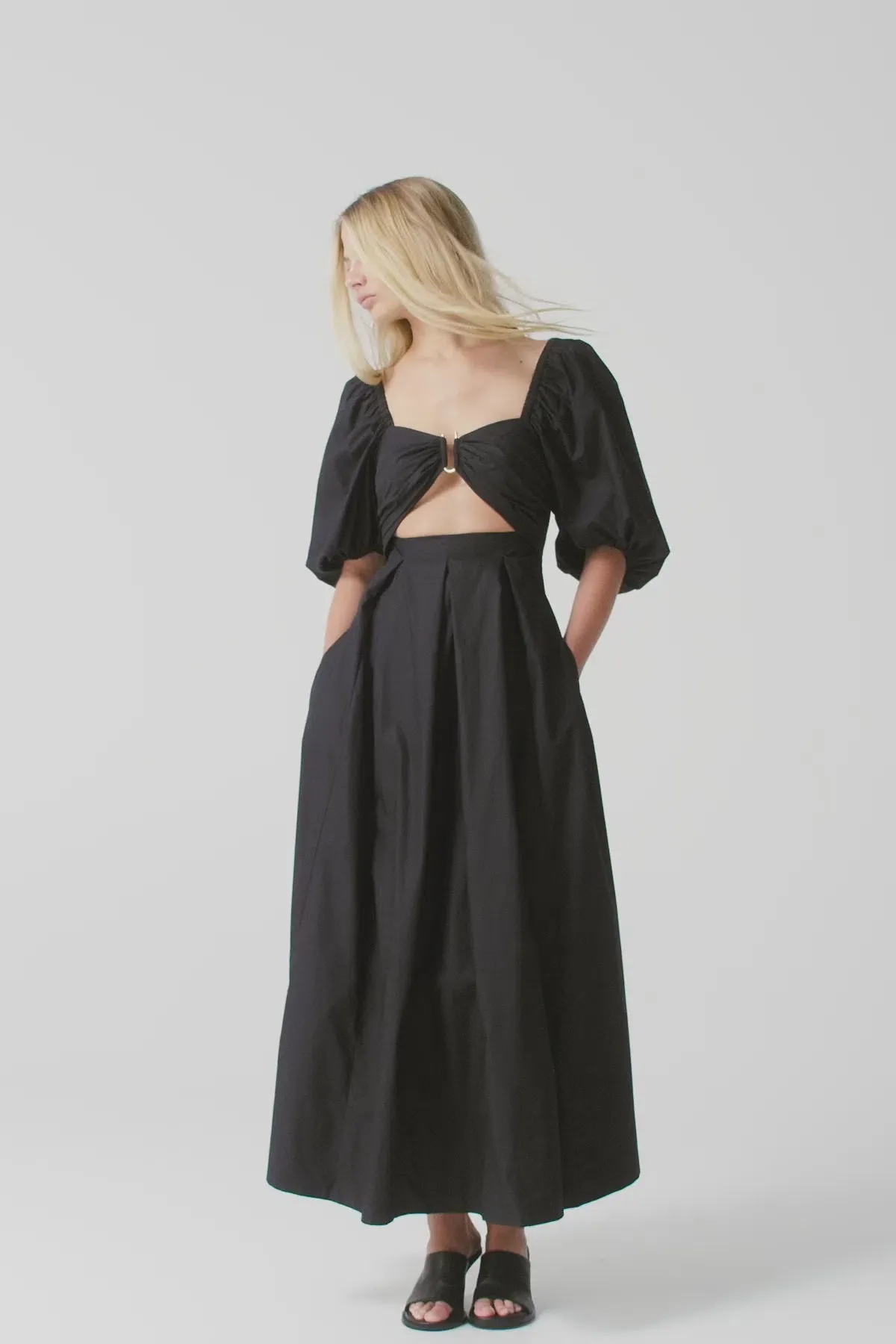 Shona Joy Mareva Midi Dress Black Size AU 12 for rent on The Volte - main image