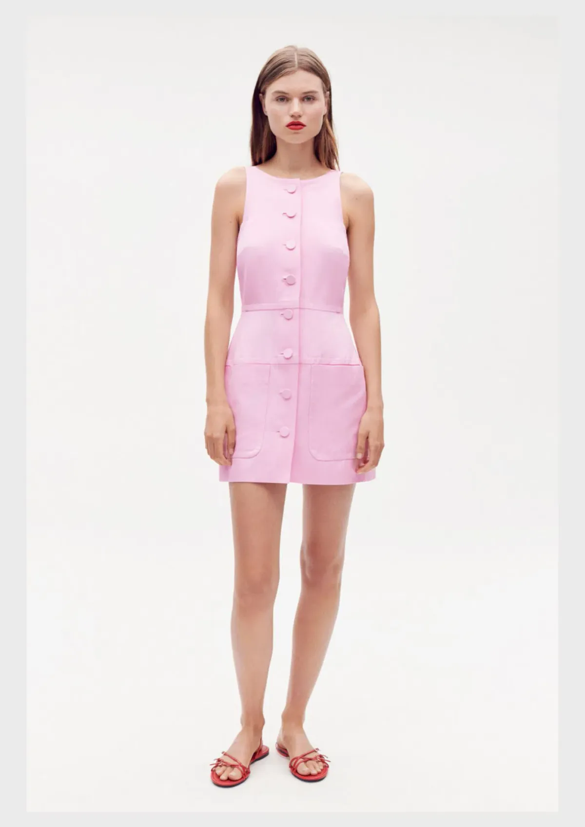 Oroton Detailed Shift Dress Rose Pink Size AU 8 for rent on The Volte - main image