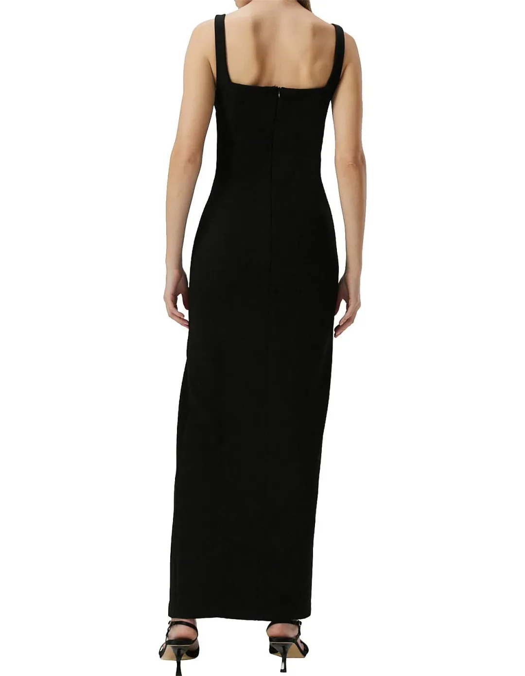 MISHA Franka Wave Neckline Maxi Black Size 8/S for rent on The Volte - main image