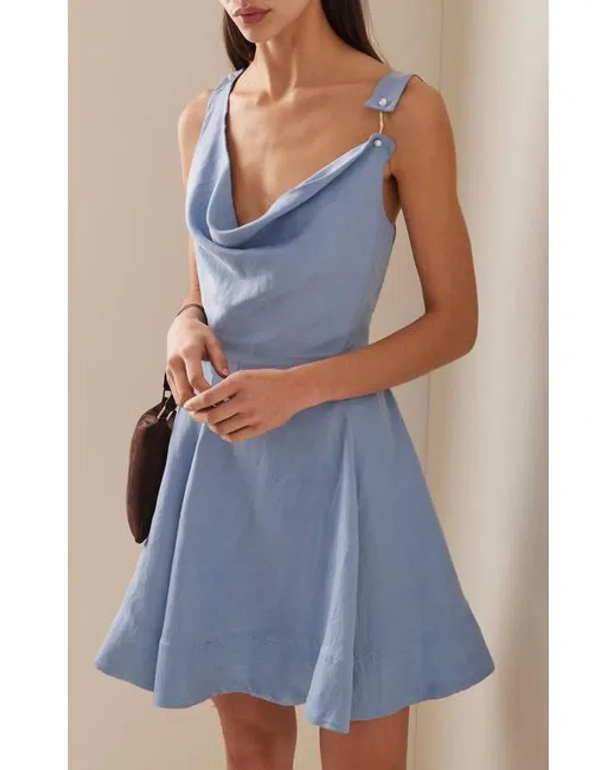 Aje Liberty Asym Mini Dress Blue Size AU 8 for rent on The Volte - main image