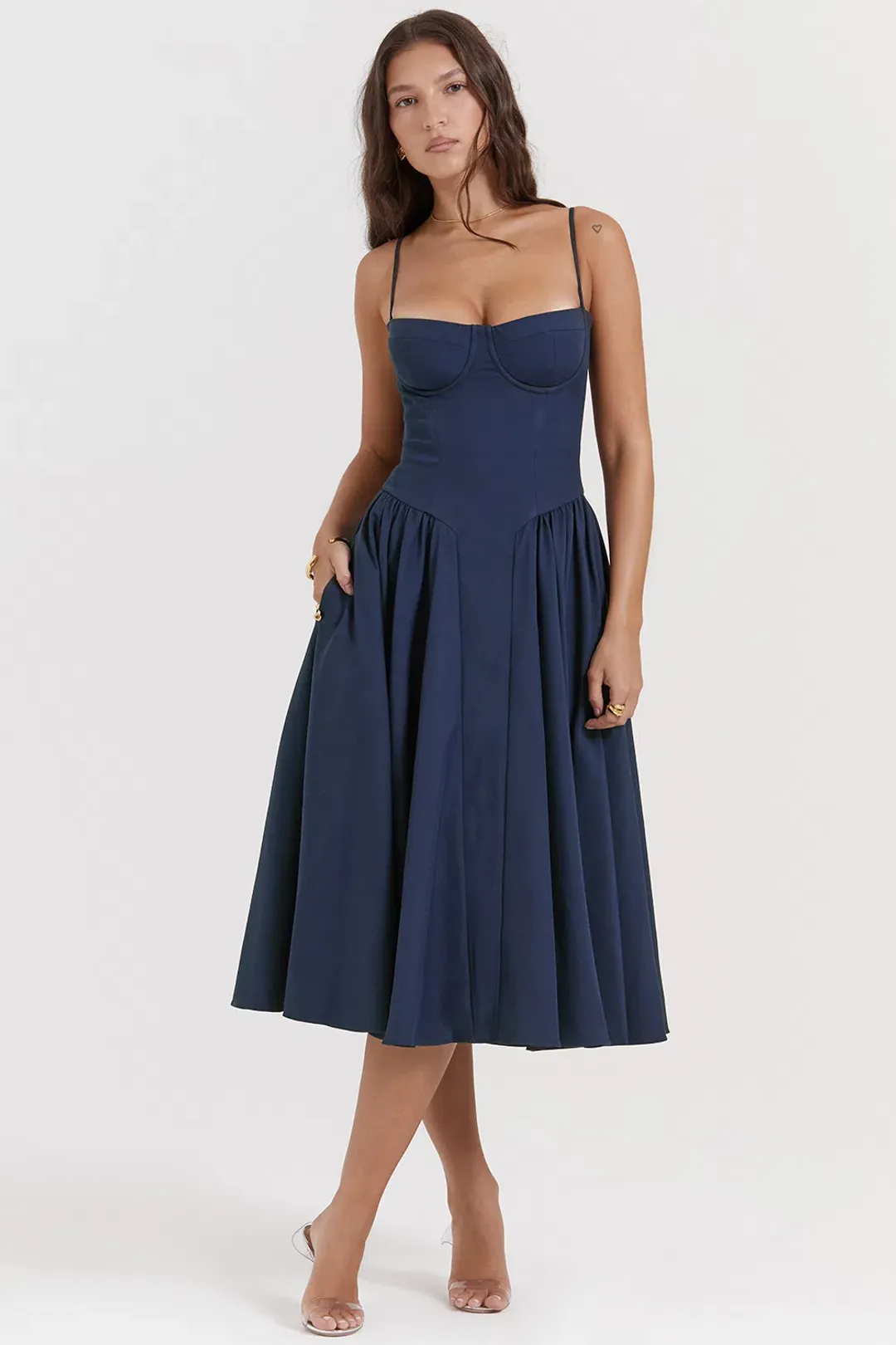 House of CB Samaria Corset Sundress Navy Size M / AU 10 for rent on The Volte - main image