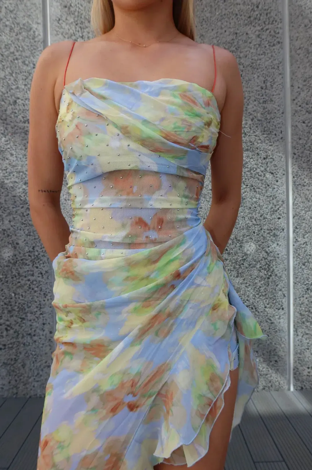 Bec & Bridge Zephyr Asym Dress Blue Blossom 8 for rent on The Volte - main image
