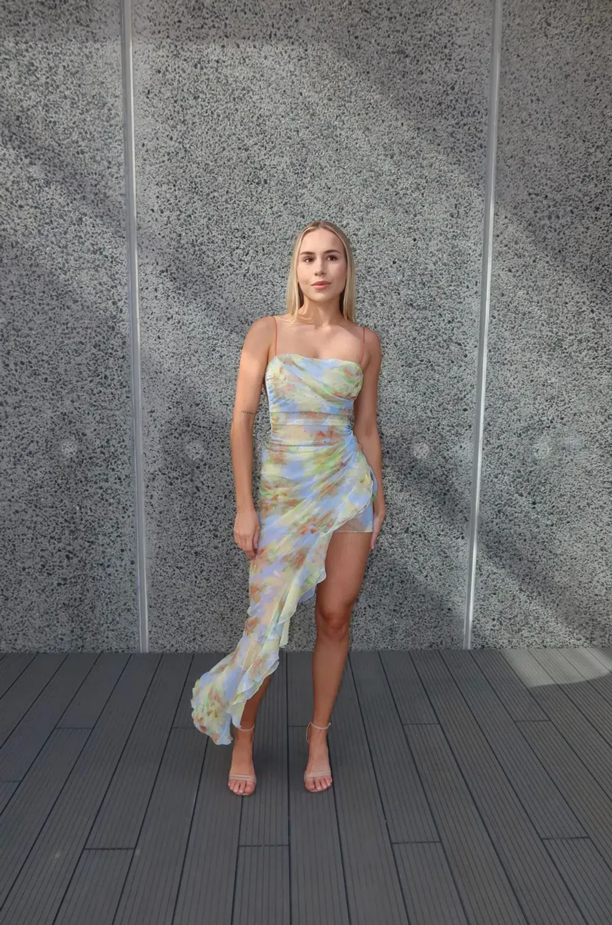 Bec & Bridge Zephyr Asym Dress Blue Blossom 8 for rent on The Volte - main image