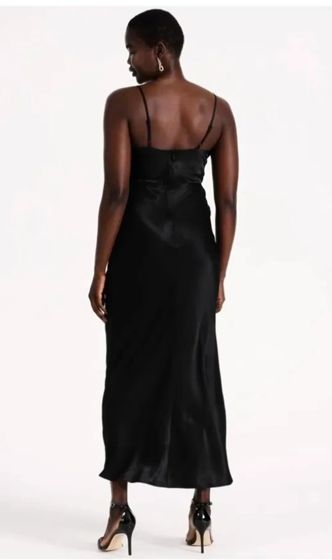 Wayne Cooper Cowl Neck Silk Slip Dress Black Size 16 for rent on The Volte - main image