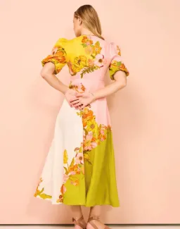 Alemais Silas Midi Dress in Multi Floral Size 12 for rent on The Volte - image 3