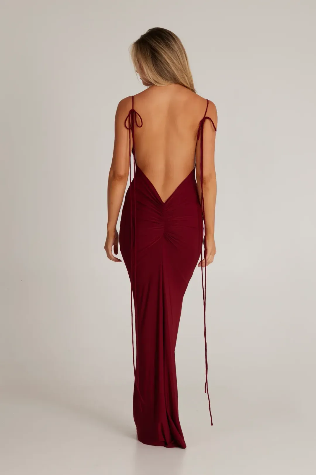 Melani the Label Jiani Gown Wine Size Small / AU 8 for rent on The Volte - main image