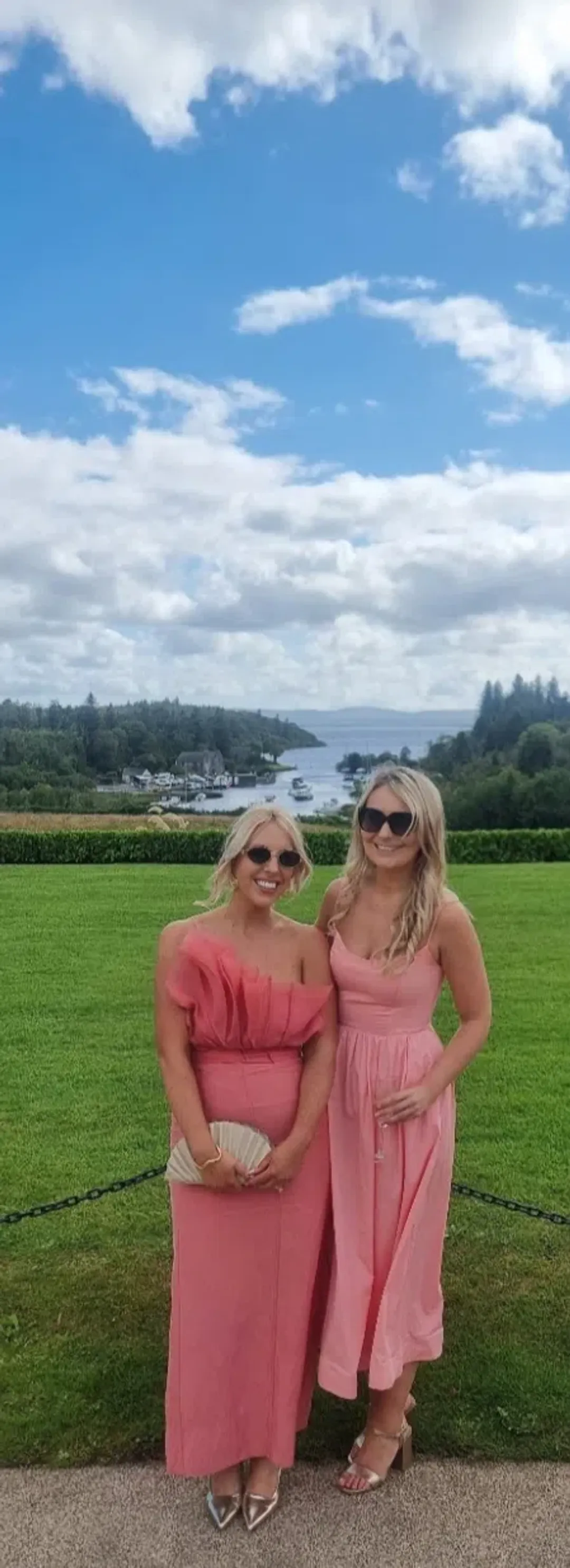 Aje Flame Crop Top and Mary Column Maxi Skirt Set in Guava Pink Size 10 for rent on The Volte - main image