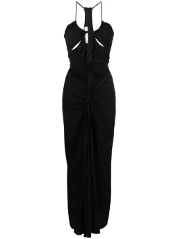 Christopher Esber Multi Panel Disconnect Ruched Halter Dress Black Size 10 for rent on The Volte - image 4