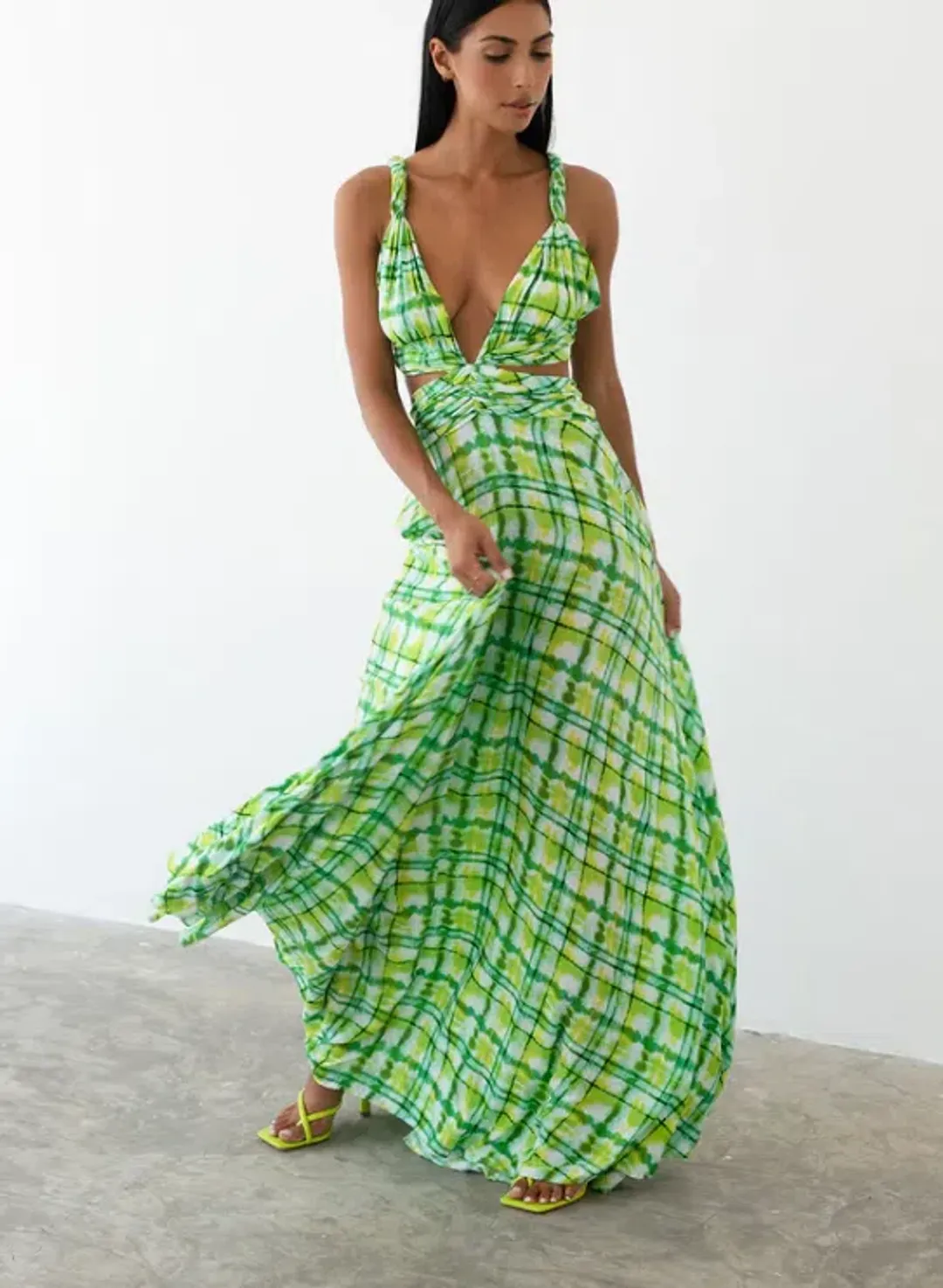 Le Salty Label Skylar Gown Green Multi Size M / AU 10 / medium for rent on The Volte - main image
