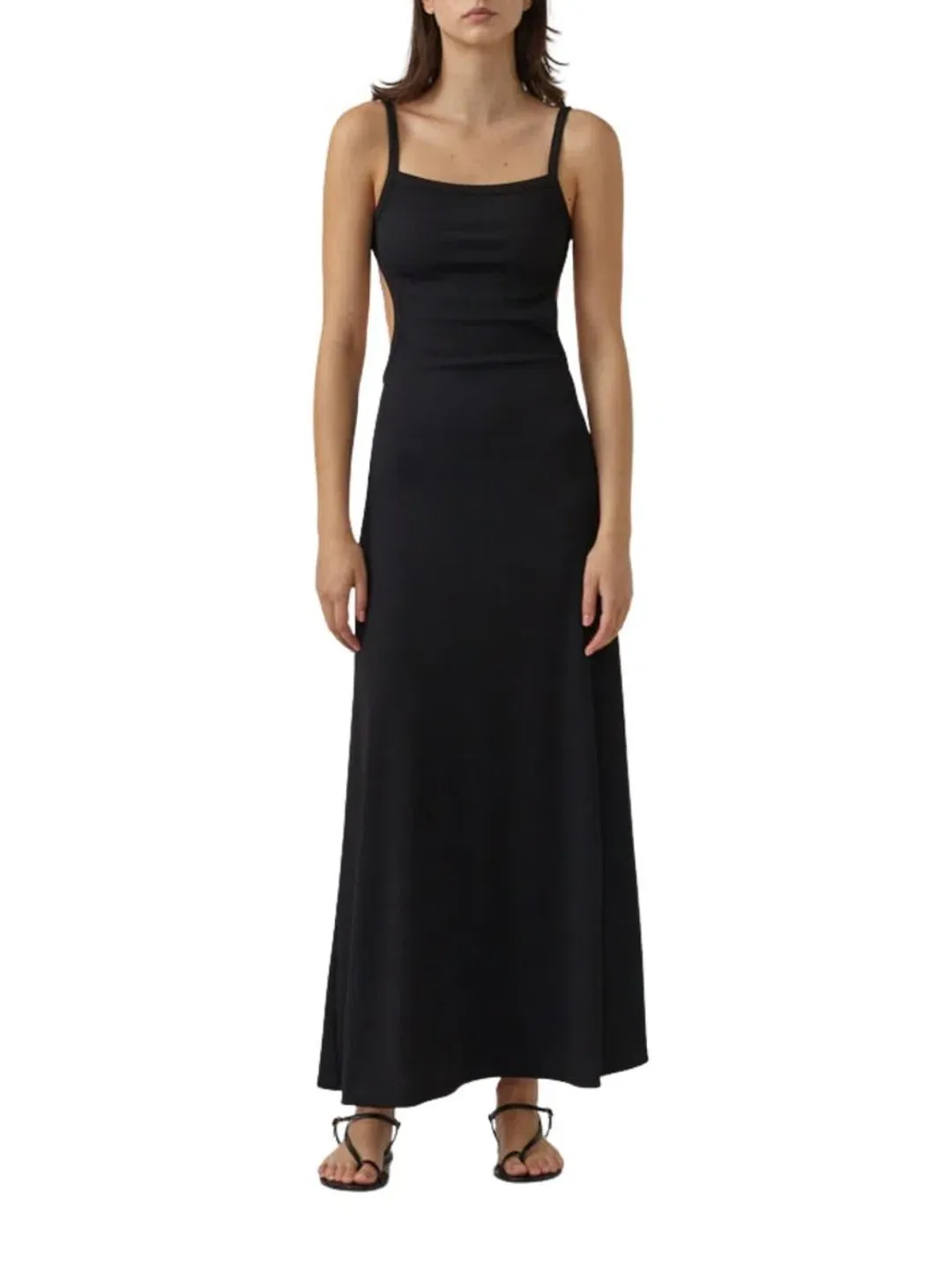 Christopher Esber Backless Wire Back Dress Black Size 12  for rent on The Volte - main image