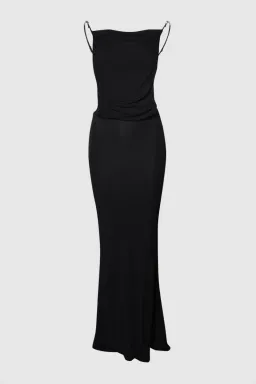 Christopher Esber Sculptured Strapped Ruched Dress Black Size 14 for rent on The Volte - image 3