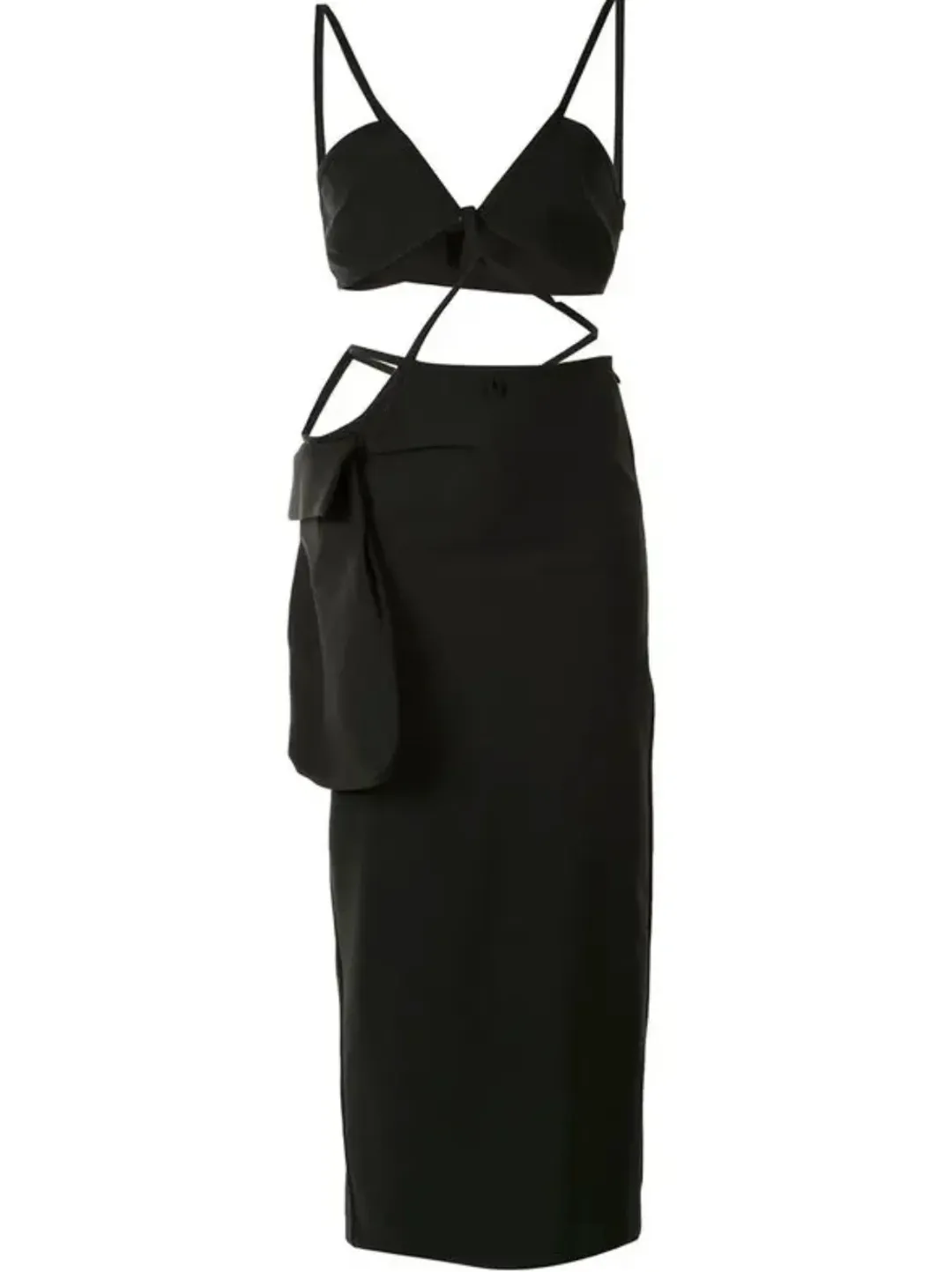 Christopher Esber Cross Bandeau Tie Dress Black Size 12 for rent on The Volte - main image