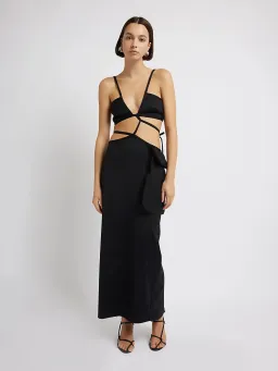 Christopher Esber Cross Bandeau Tie Dress Black Size 12 for rent on The Volte - image 1