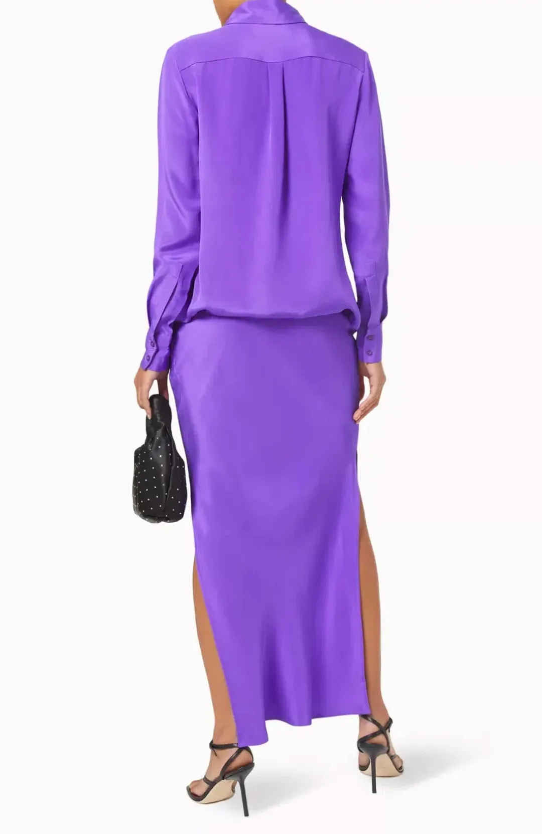 Christopher Esber Arced Button Up Slim Dress Purple Size 10 for rent on The Volte - main image
