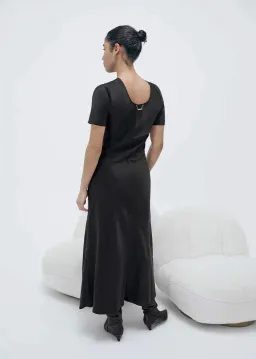 Silk Laundry Bias Dress Black Size 8 for rent on The Volte - image 2