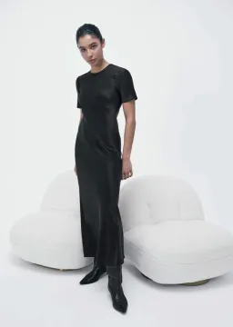 Silk Laundry Bias Dress Black Size 8 for rent on The Volte - image 1