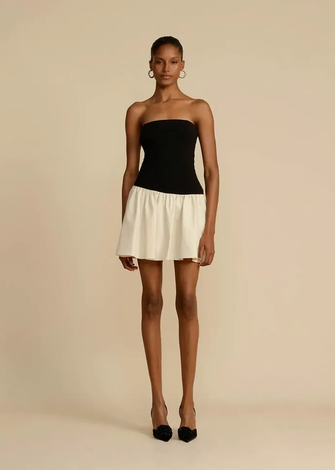 Arcina Ori Celine Mini Dress Black / Cream Size Small/ AU 8 for rent on The Volte - main image