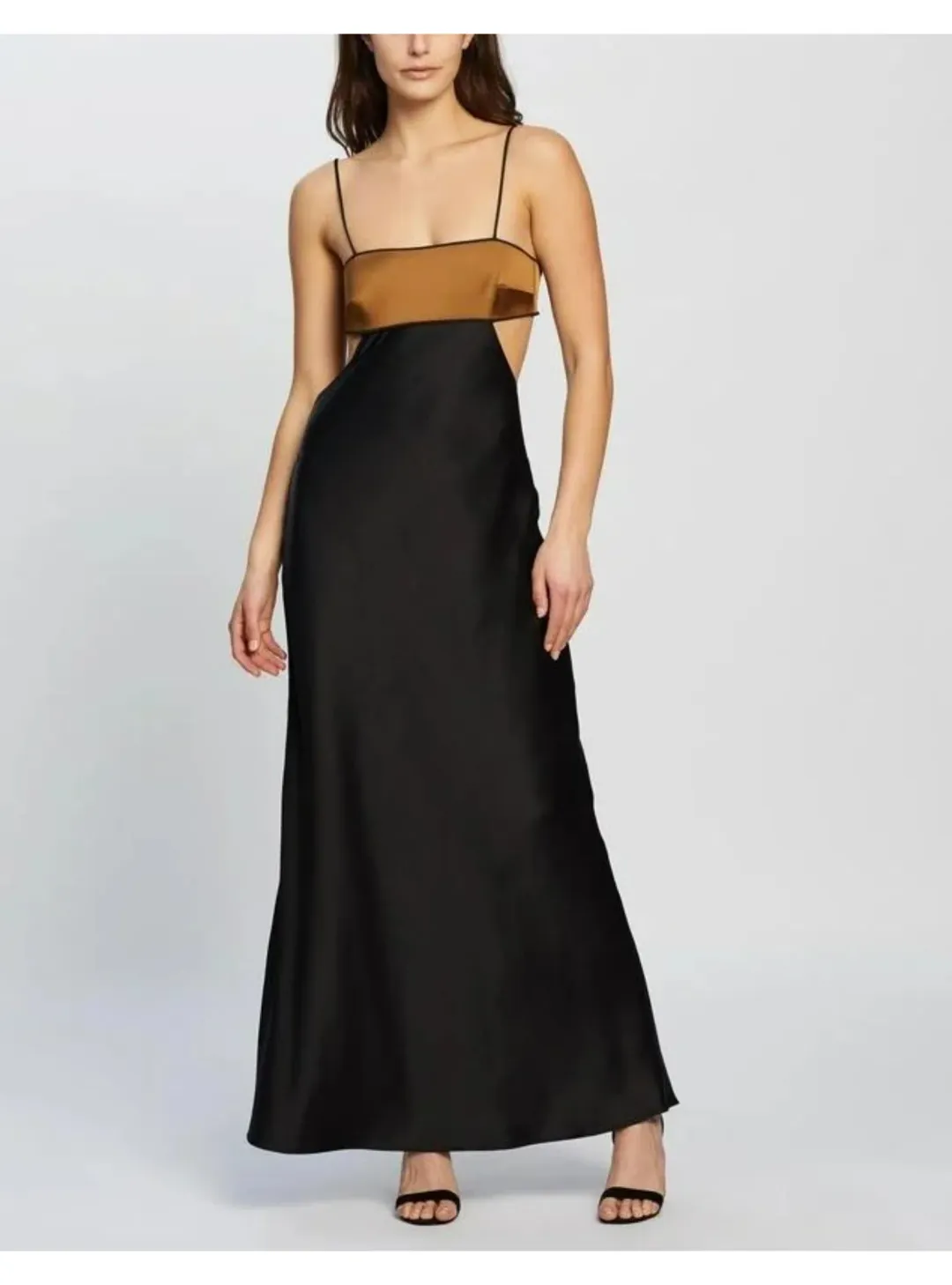 Bec & Bridge Agatha Cut Out Midi Dress Black/Copper Size AU 6 for rent on The Volte - main image
