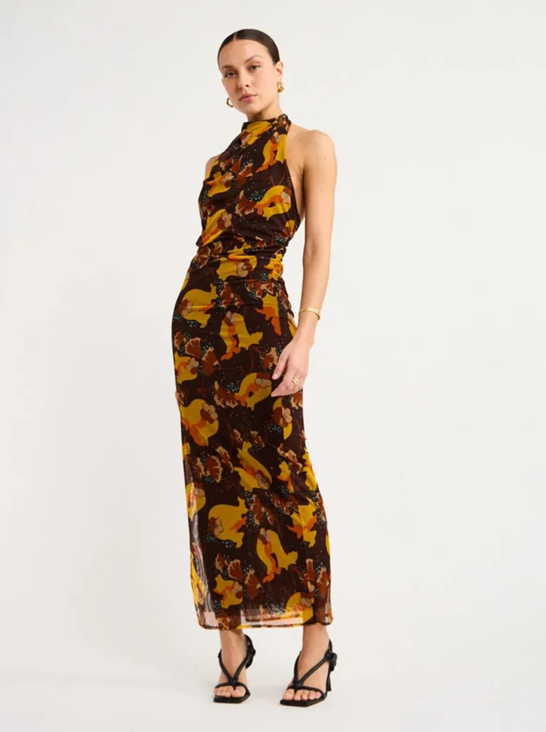 Sir The Label Jacques Mesh Halter Midi Dress Size 1/Au 8 for rent on The Volte - main image