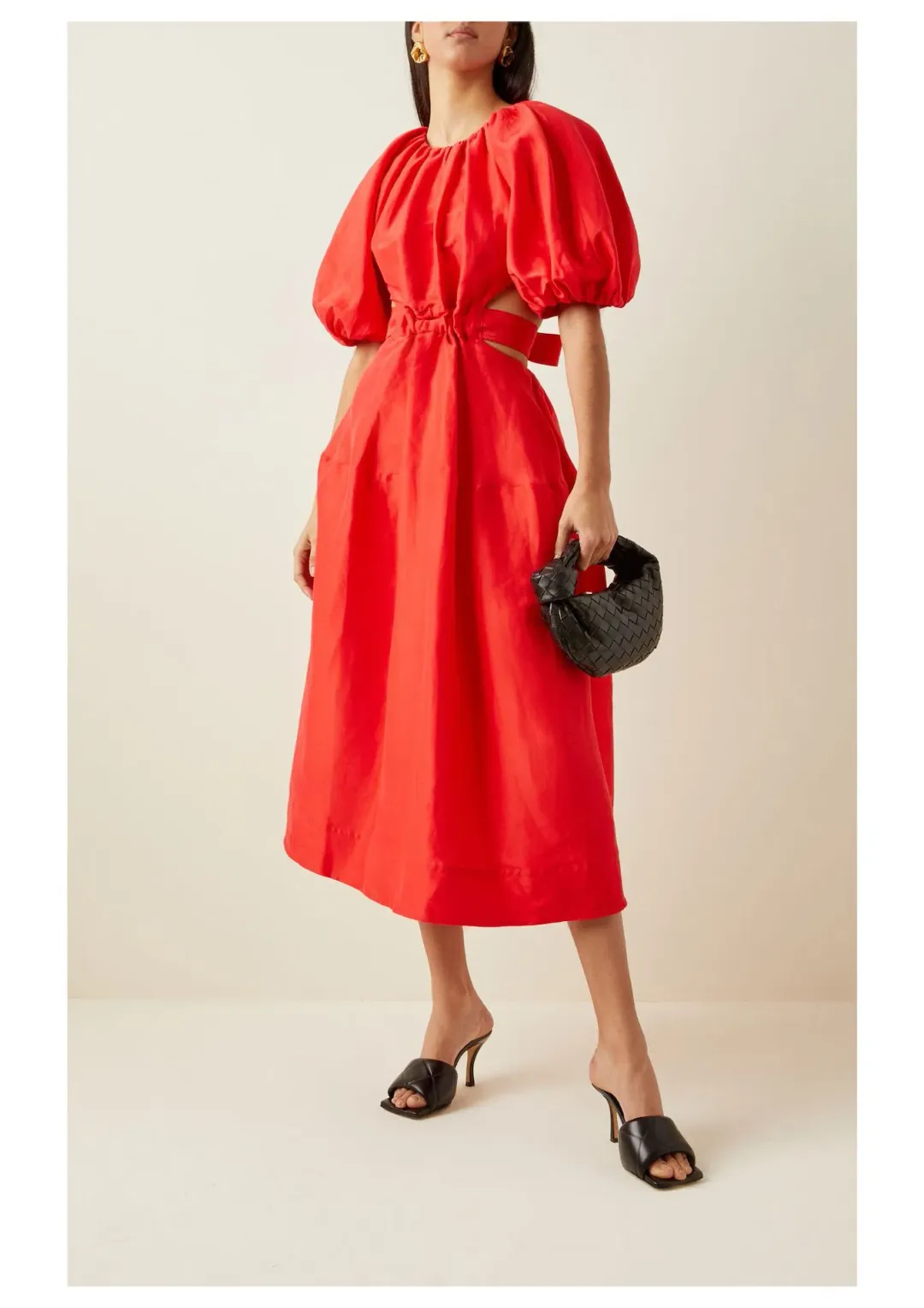 Aje Mimosa Cutout Midi Dress Red Size 12 for rent on The Volte - main image