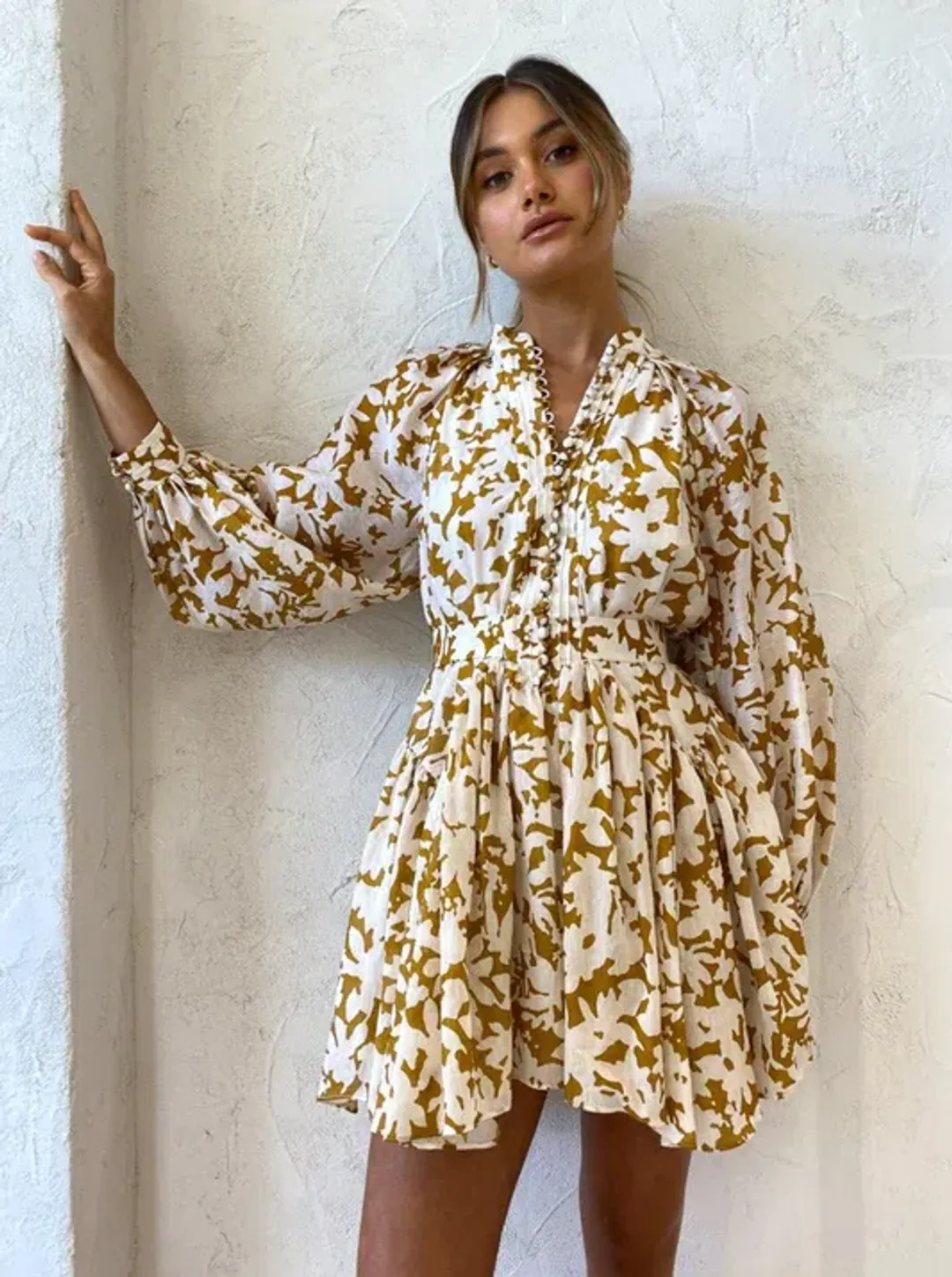 Acler Wolcott Mini Dress in Sienna Shadow Size 10 for rent on The Volte - main image