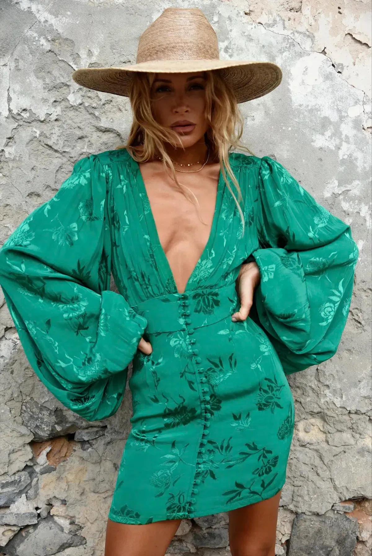 Rat & Boa Isabella Mini Dress In Green Size XS for rent on The Volte - main image