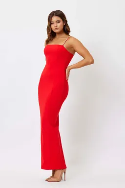 Bianca & Bridgett Lily Square Neck Dress Red Size 10  for rent on The Volte - image 2