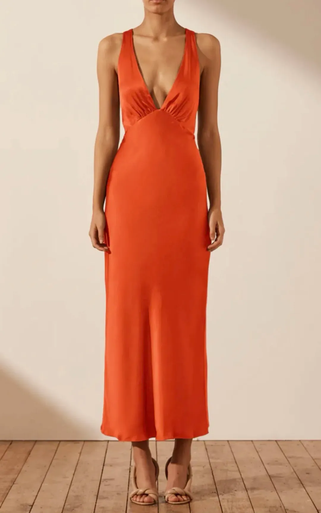 Shona Joy Milo Dress Orange Size 8  for rent on The Volte - main image
