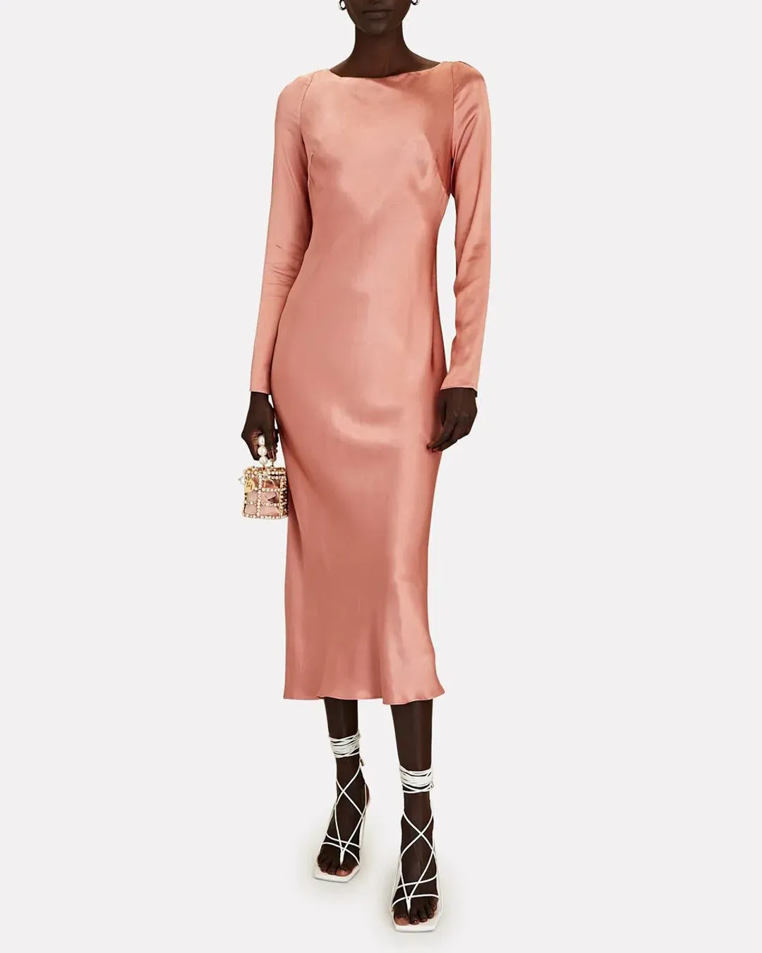 Shona Joy Eloise Backless Dress in Dust Pink Size 8  for rent on The Volte - main image