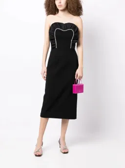 Rebecca Vallance Katie Strapless Midi Dress Black Size 10 for rent on The Volte - image 1