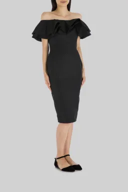 Carla Zampatti Taffeta Seville Midi Dress Black Size 10  for rent on The Volte - image 1