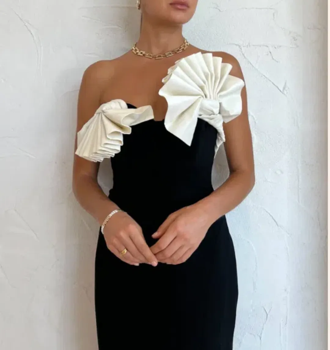 Rachel Gilbert Lavina Midi Dress Black/Ivory Size 0 / AU 6 for rent on The Volte - main image