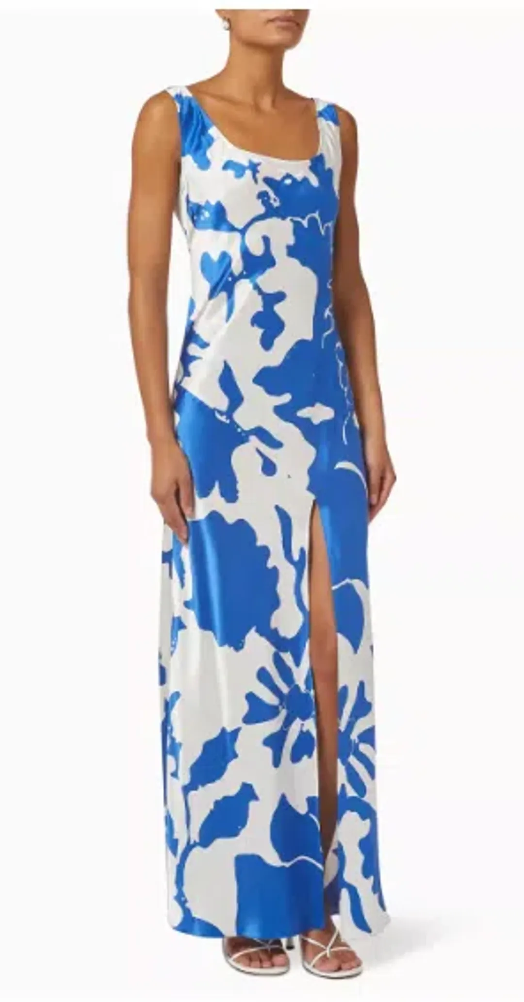 Sir the Label Esme Silk Bias Cut Dress Blue/White Print Size 1 / AU 8 for rent on The Volte - main image