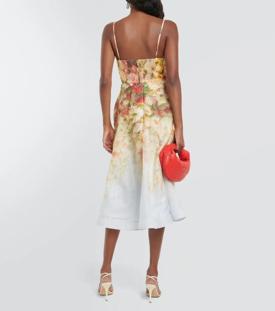 Zimmermann Luminosity Picnic Midi Dress in Rosy Garden Floral Print Size 1 / AU 10 for rent on The Volte - main image