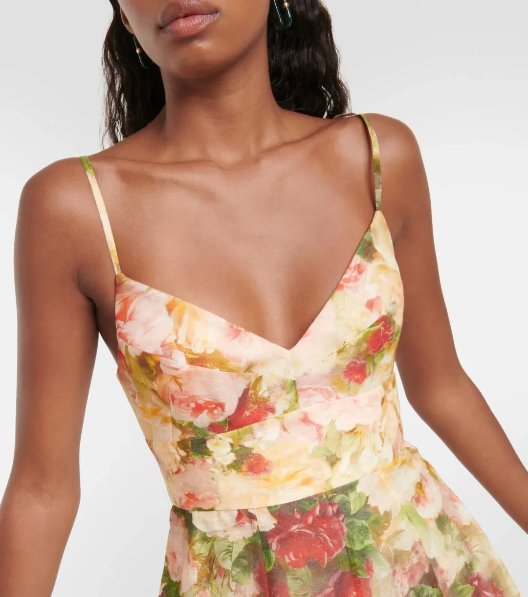 Zimmermann Luminosity Picnic Midi Dress in Rosy Garden Floral Print Size 1 / AU 10 for rent on The Volte - main image