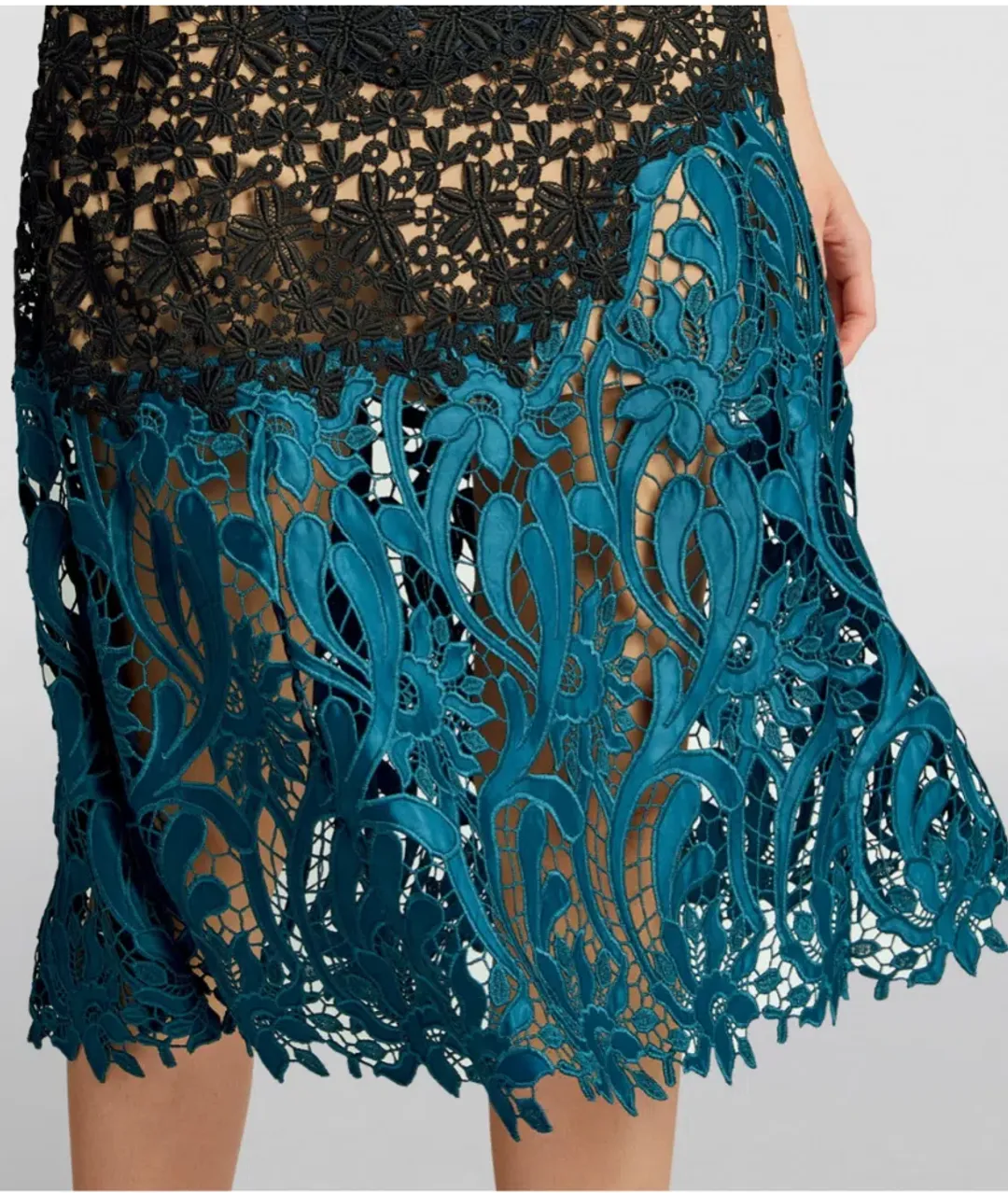 Self Portrait Lace Prairie Guipure Midi Dress Floral Size 8 for rent on The Volte - main image