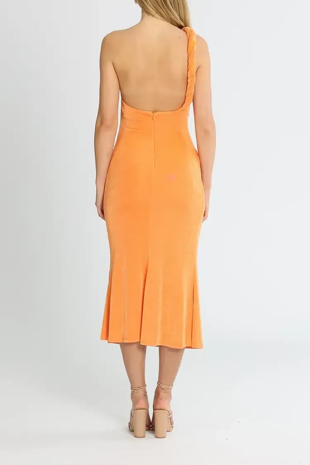 MISHA Dune Midi Dress Orange Size 16 for rent on The Volte - main image