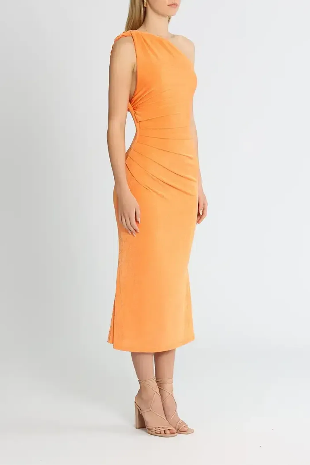 MISHA Dune Midi Dress Orange Size 16 for rent on The Volte - main image