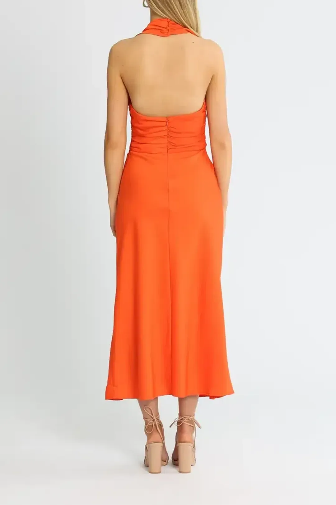 Misha Linnea Midi Dress Orange Size 8/S for rent on The Volte - main image