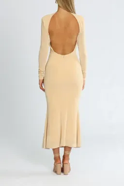 MISHA Engracia Midi Dress in Champagne Size 14 for rent on The Volte - image 3