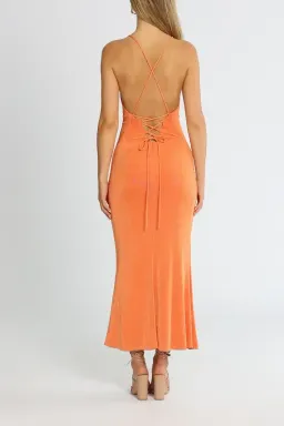 MISHA Greta Midi Dress Coral Gold Size 8/S for rent on The Volte - image 3