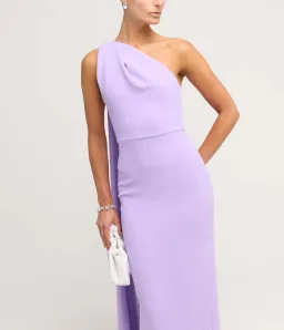 Solace London Demi Woven Crepe Dress in Lilac Size AU 8 for rent on The Volte - image 3