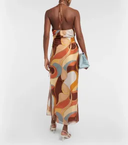 Sir the Label Vista Halter Midi Dress in Vista Print Size 2 / AU 10 for rent on The Volte - image 2