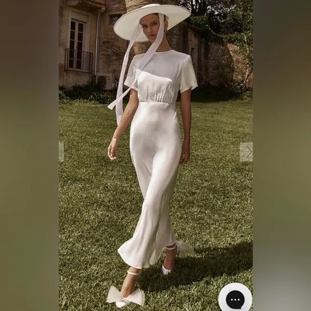 DISSH AISLE WHITE SATIN CAMPBELL MIDI DRESS SIZE 14 for rent on The Volte - main image