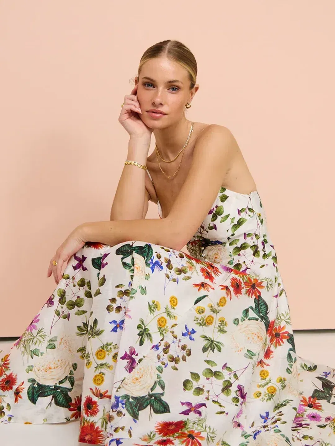 Sofia The Label Evie Midi Dress Enchanted Floral Size 6  for rent on The Volte - main image