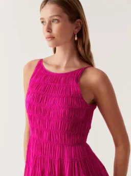 Aje Rosewood Ruched Gown Magenta Size  14 for rent on The Volte - image 2