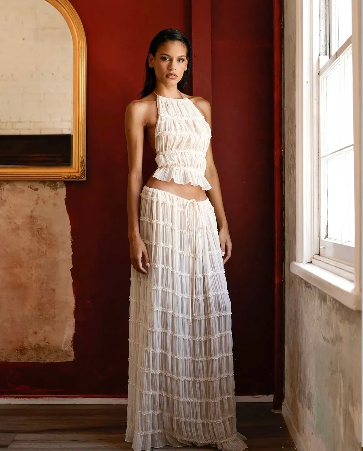 Arcina Ori Juliette Halter And Skirt Set In Size Small/Au 8 for rent on The Volte - main image