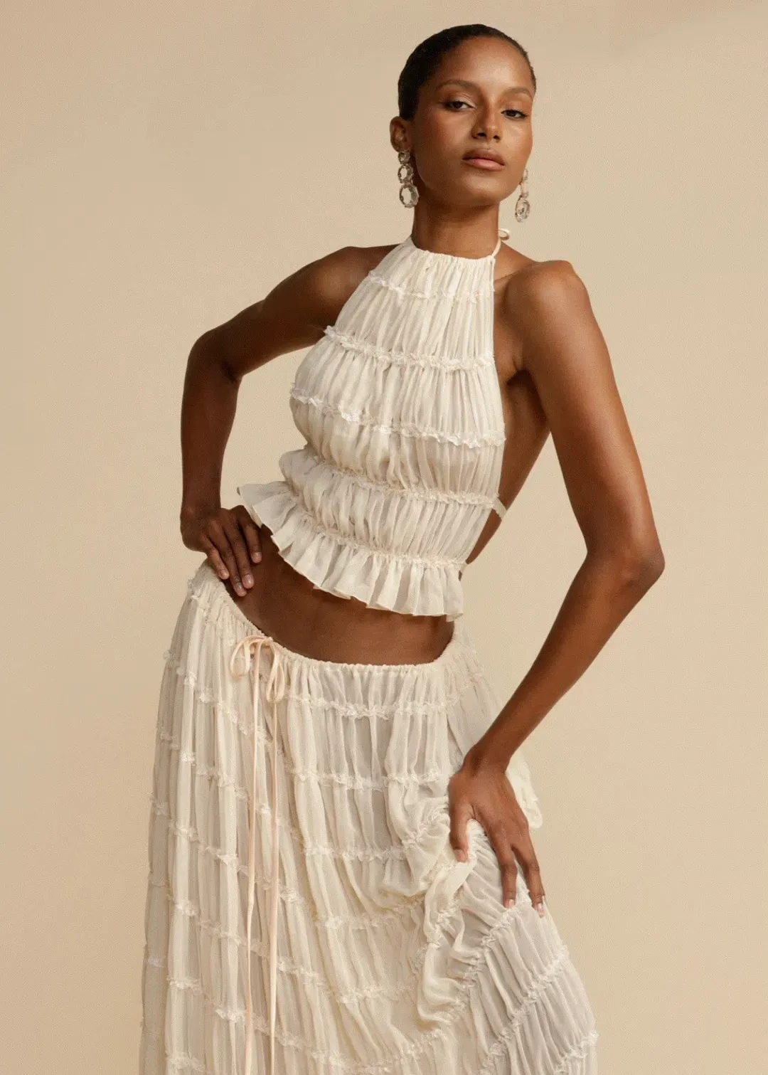 Arcina Ori Juliette Halter And Skirt Set In Size Small/Au 8 for rent on The Volte - main image