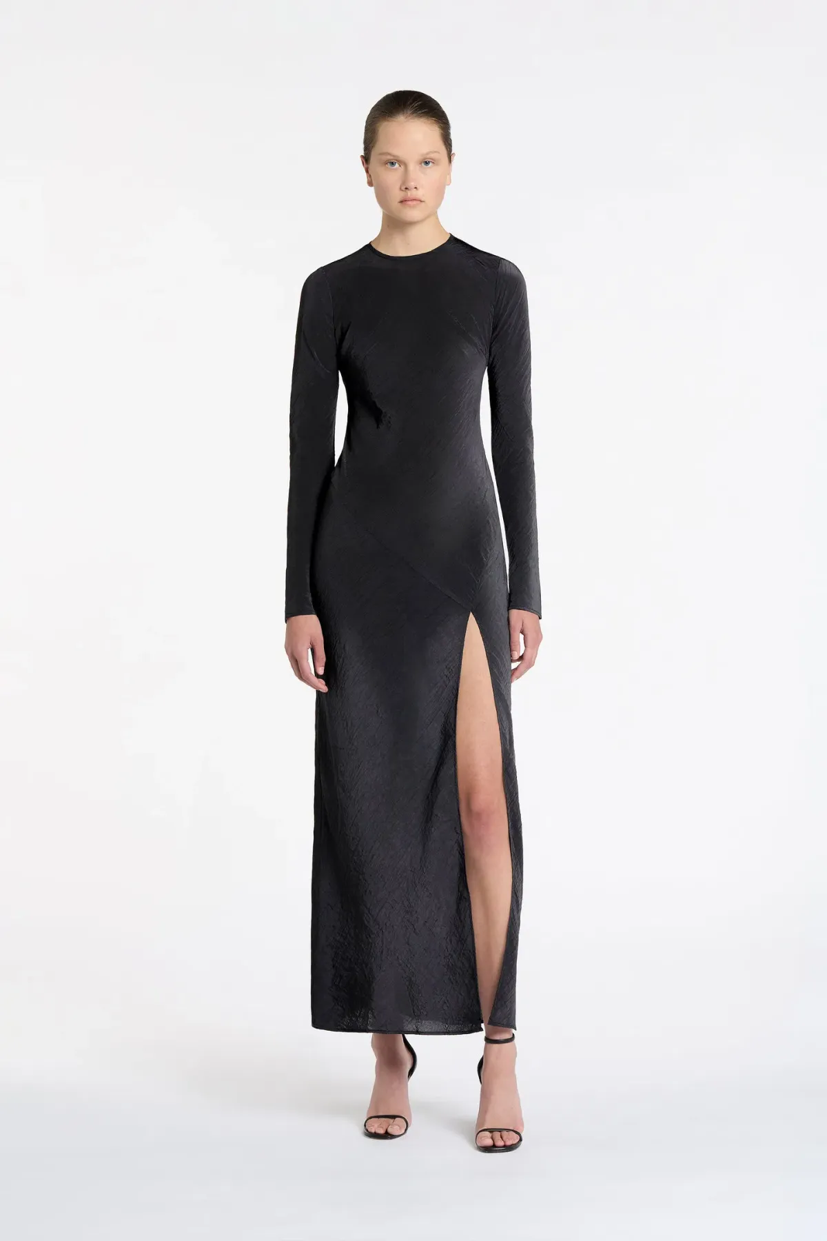 Sir the Label Suri Long Sleeve Dress With Side Split Black Size 8 for rent on The Volte - main image