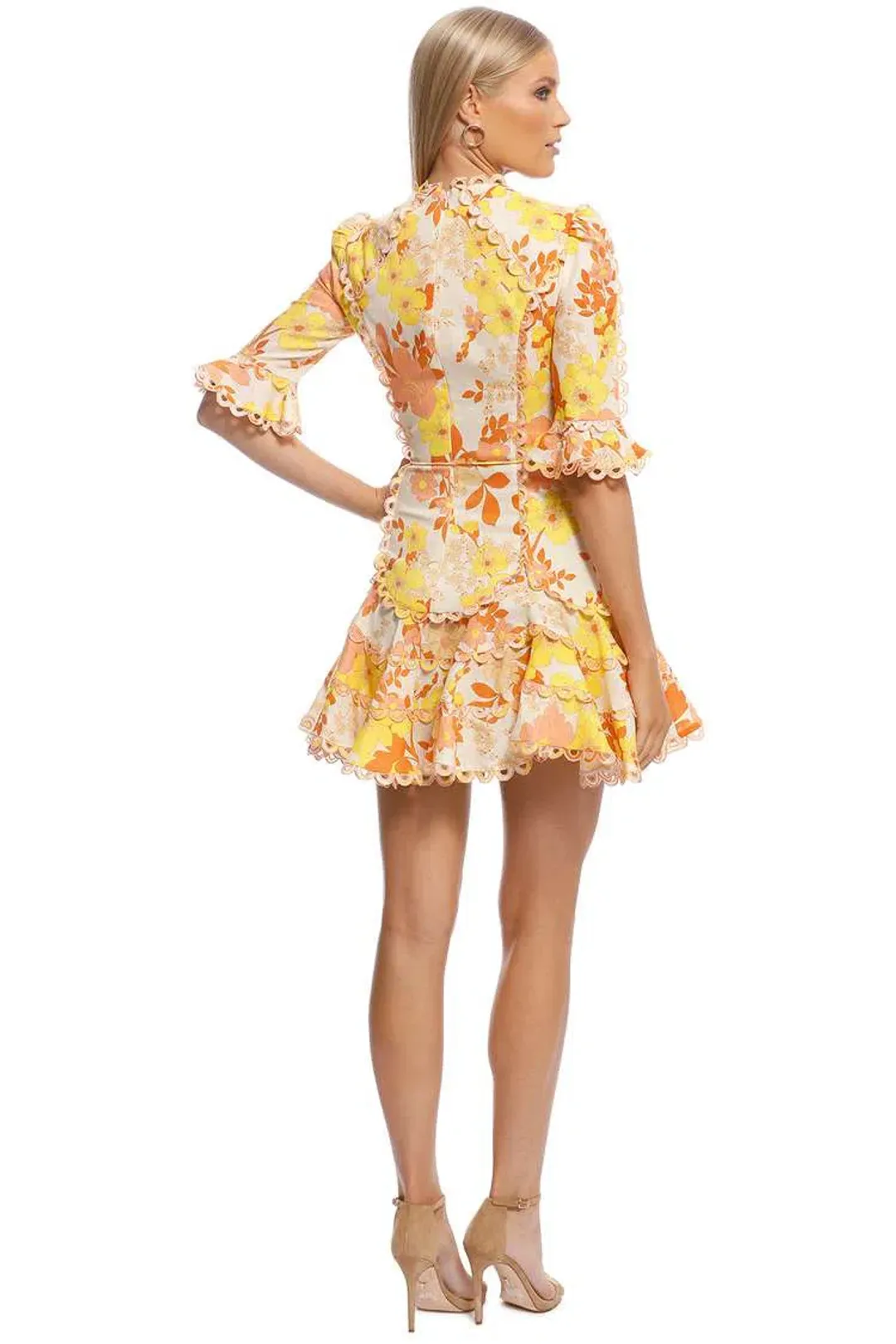 Zimmermann Primrose Flutter Mini Dress Floral Size 0 / AU 8 for rent on The Volte - main image
